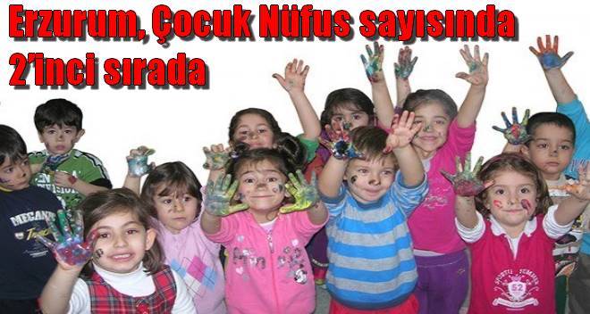 Erzurum, Çocuk Nüfus sayısında 2