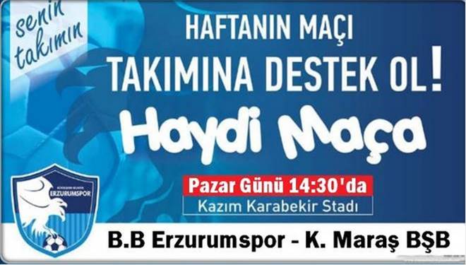 Erzurumspor pazar günü 6 maçlık serinin ilk finaline çıkacak. 