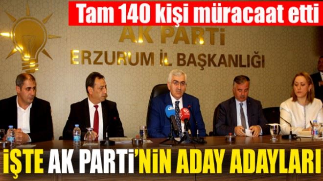 İşte AK Parti´nin Erzurum aday adayları