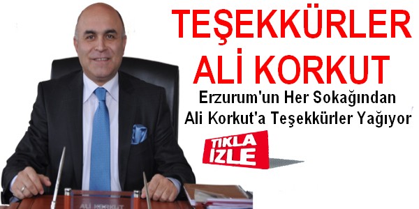 ALİ KORKUT`A TEŞEKKÜR